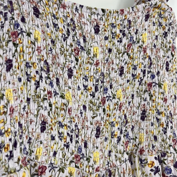 Aritzia Wilfred Size Medium Chianti Floral Jumpsuit Smocked Spring Wide Leg - Picture 5 of 7